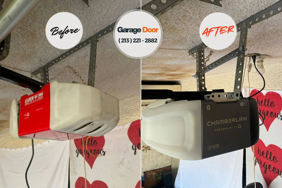 Before and after: garage door company Port Barrington, IL